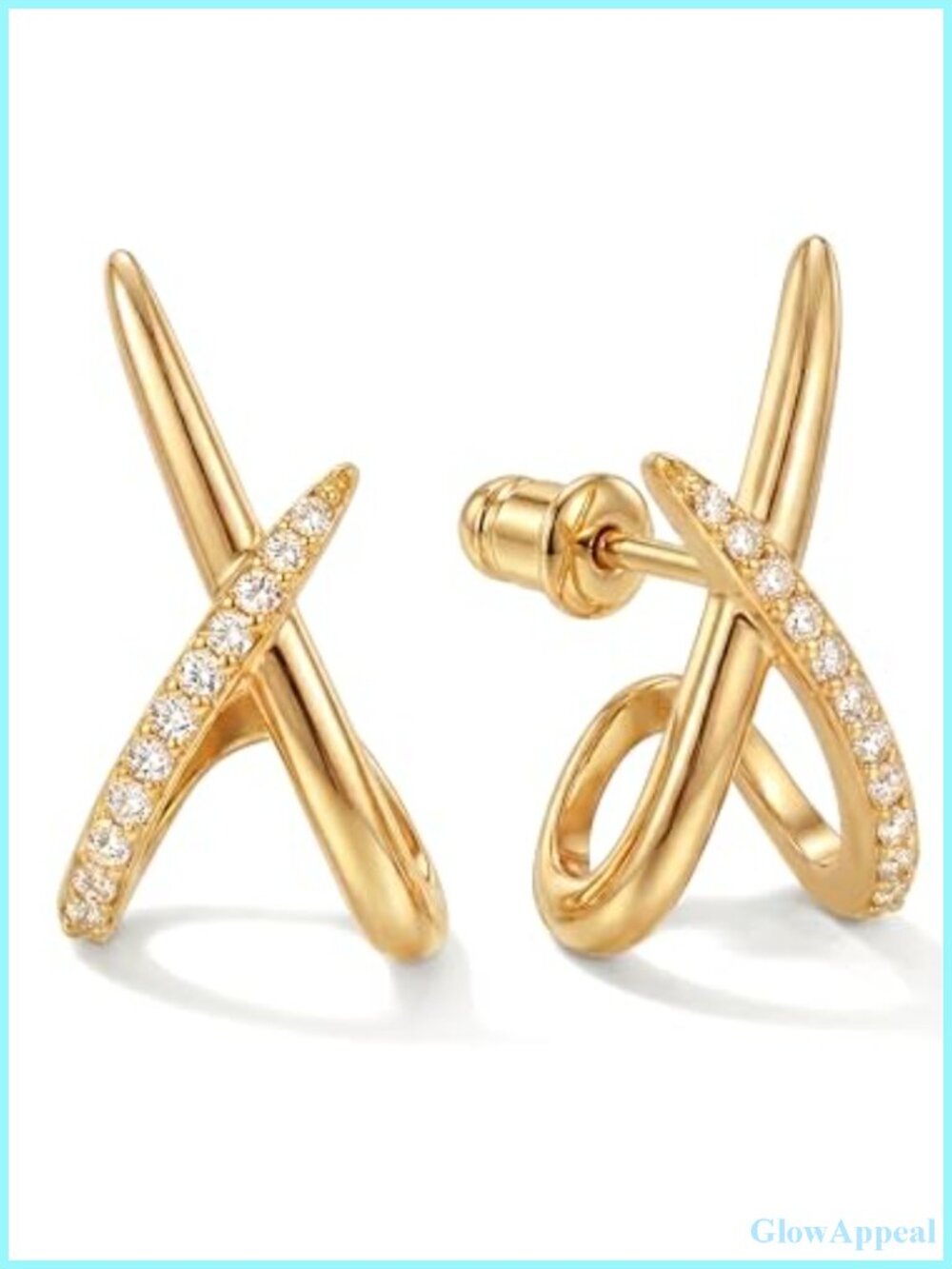 14K Gold Stud Earrings for Women Trendy Dainty Cubic Zirconia Hypoallergenic